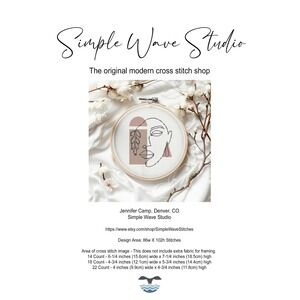 Boho Female Women Girl Line Figure Drawing‎ Modern Counted Cross Stitch Pattern